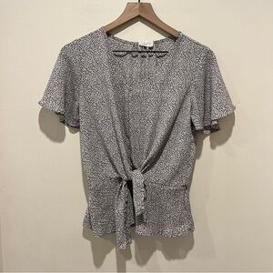 Sienna Sky Black and White Animal Print Spot Blouse Top - Women’s Size Small